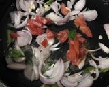A picture of step 2 of Egg tawa pulav.