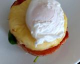 A picture of step 5 of My Muffin with Gammon, Pineapple + Poached Egg on Spinach.