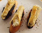 Foto del paso 10 de la receta: Pincho de cono de parmesano relleno de brandada y olivada