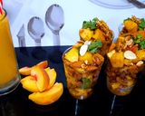 A picture of step 4 of Mango peach salad 🥗 😋.