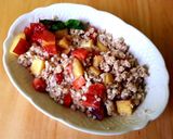 Фото кроку 5 до Каша 9 злаков с персиками, клубникой и кокосовым маслом😋.