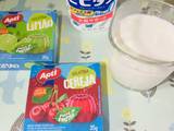 Gelatina  de Limón 🍋 y Cereza 🍒 Cremosa con yogurt 😋