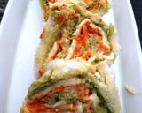 A picture of step 4 of Tricolour pin wheel sandwitch.