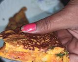 A picture of step 5 of Potato stuffed besan chilla.