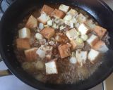 A picture of step 4 of Easy! Mapo Tofu with Fried Tofu and Chili Oil.