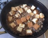A picture of step 5 of Easy! Mapo Tofu with Fried Tofu and Chili Oil.