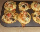 A picture of step 3 of Pizza muffins.