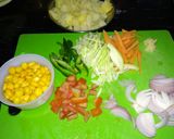 A picture of step 1 of Fusion vegetable wraps.