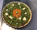 Une image de l'étape 9 de Tarte aux kiwis, mandarine, pêches et rhubarbe (pâte brisée sucrée à l'huile de tournesol).