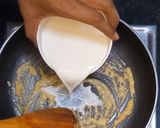 A picture of step 3 of Corn cheese pasta in peri peri white sauce.