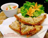 รูปขั้นตอนการทำที่ 6 ของ ขนมปังหน้ากุ้ง