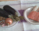 Foto del paso 1 de la receta: Berenjenas rellenas de salmón y merluza