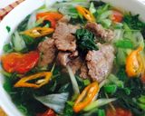 Hình bước làm 3 của món Bún bò rau răm