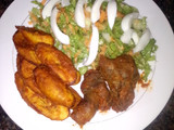 Fried plantain and simple salad