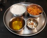 A picture of step 1 of Jaggery Wheat Flour Halwa.