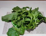 A picture of step 1 of Sarso Ka Saag (sarso, palak, bathua).