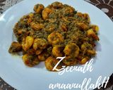A picture of step 4 of Hariyali Prawns or Prawns with Spring Onions.