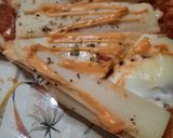 Foto del paso 8 de la receta: Pizza con mejillones, palmitos, jamón