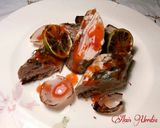 Foto del paso 12 de la receta Solomillo de bonito, con hebras de hinojo y escamas de sal negra ahumada