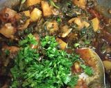 A picture of step 5 of Aloo Palak.