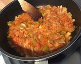 A picture of step 3 of Flageolets with Onions, Garlic, Sun-Dried Tomatoes, and Homemade Chakchouka.