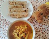 A picture of step 12 of Magodi sabji with masala roti.