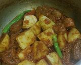 A picture of step 7 of Aaloo Gosht.