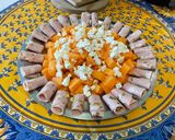 Une image de l'étape 7 de Salade composée de melon à la mortadelle farcie et feta.