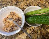 A picture of step 1 of Vegetarian Stuffed Bitter Melon.