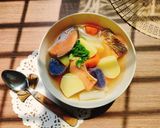 Hình bước làm 3 của món SANPAIJIRU - SOUPS KHOAI TÂY CÁ HỒI