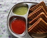 A picture of step 8 of Brown bread Potato stuff peanuts butter grilled sandwich.