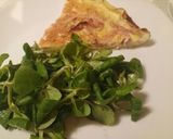 A picture of step 3 of Ham and cheese pie with a potato crust.