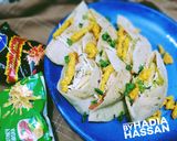 A picture of step 6 of Chicken pockets 😋 with kurukure twist.