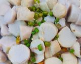 A picture of step 2 of Taro (Masala Arbi).