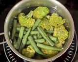 A picture of step 2 of Stir fried greens with herbs.