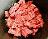 A picture of step 1 of Beef Stewed with Onions in a Multicooker.