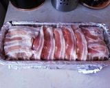 Csirkemájjal töltött baconbe göngyölt sertéskaraj recept fázis 4 fotója