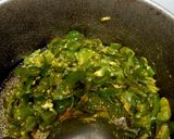 A picture of step 3 of Shimla mirch with achar masala, less ingredients.