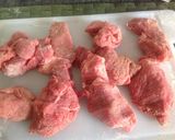 A picture of step 1 of Beef Stew with Red Beans and Potatoes.