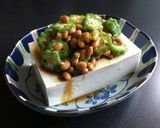 A picture of step 3 of Okra & Nattō.