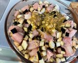 Une image de l'étape 5 de Poulet mariné aux aubergines et parmesan.