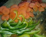 A picture of step 6 of Deep fried sweet potatoes/arrow roots & fried peas.