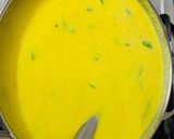 A picture of step 3 of Kadhi with Moong Daal Vadi.