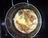 A picture of step 2 of Potato with scramble egg.