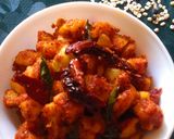 A picture of step 6 of Chettinad Aloo fry.