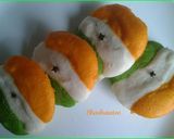 A picture of step 7 of Tricolor idli.