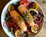 A picture of step 5 of Roast Lemon, Tomato, Fennel and Salmon Salad.