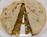 A picture of step 7 of Quesadilla with Squash Blossoms and Mushrooms.