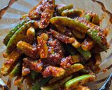 A picture of step 3 of Tendli pickle (ivy gourd).