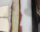Foto del paso 4 de la receta Judías verdes hervidas con patatas y rollitos de solomillo con lámina de calabacín y queso